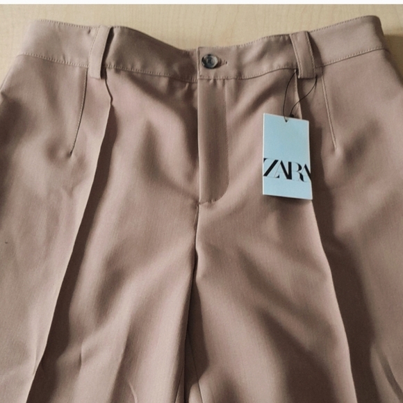 NEW ZARA Francoise Culotte wide leg XXL in Camel - Picture 8 of 11